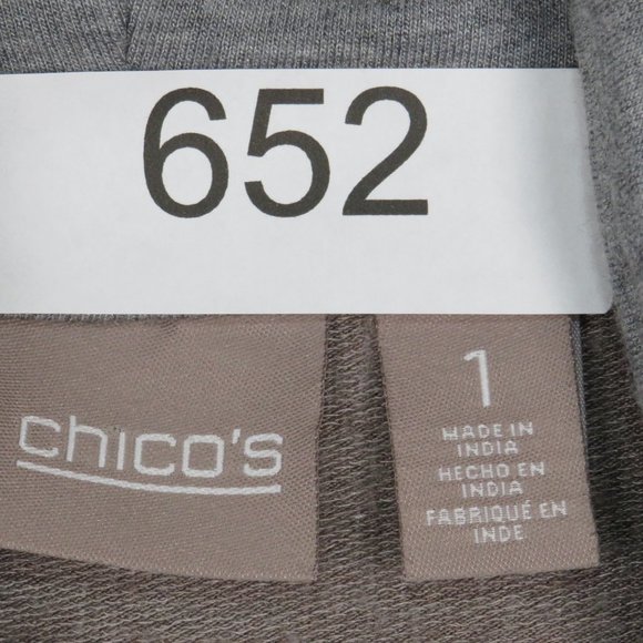 Chico's* Women's Long Sleeve Cowl Neck Asymmetrical Abstract‎ Hem Blouse~ Size 1 - Picture 10 of 15